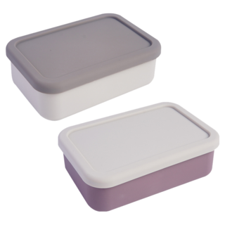 Homely Zakka 北歐風高顏值撞色長方型享瘦減脂211餐盒2件組, 北歐紫 + 北歐灰, 1組