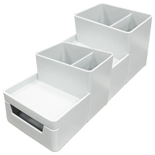 小麥購物 桌上文件收納盒 抽屜筆筒 C287 235g 2個, 白色