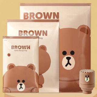 LINE FRIENDS 換季出國必備 多用途真空壓縮袋7件組, 7個, 1組