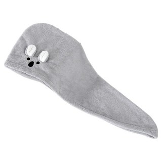 珊瑚絨動物乾髮帽2件組 0533, 灰色, 1組