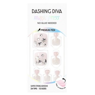데싱디바 매직프레스 페디 스테리 드롭 세트, 1개, 누드베이지 + 실버 + 그레이