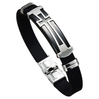 Casrich我獨有的意義十字架手鍊 均碼, 黑色, 1個