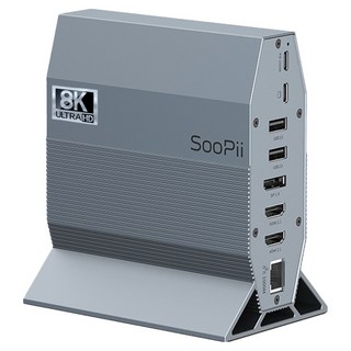 SooPii 15合1 USB4 8K 螢幕擴充 筆記型電腦 MacBook Thunderbolt 相容 多埠擴充座 怪物集線器 DS200, 銀色, 1個