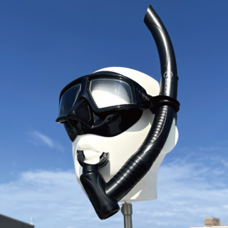 ButterFly Fish 蝴蝶魚 潛水面鏡呼吸管套裝, 防霧高清PC鏡片, 乾濕兩用, 自由潛水/浮潛適用, 黑色, 鏡框 18 x 7cm + 吸管 40cm