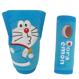 Doraemon 哆啦A夢 KISS排檔頭 + 把手護套組 台灣製, 藍色, 1組