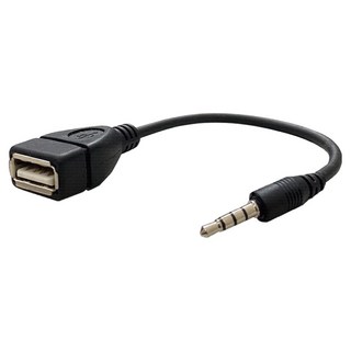 ziya 智雅科技 USB-A母-3.5mm AUX公 OTG轉接線 輕巧款, 黑色, 18cm, 1條
