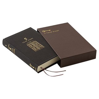 미도리 디자인필 5년 일기장 MD 노트 만년 다이어리, 블랙, 1개