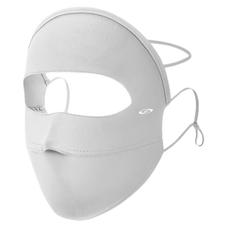 羽和暖swarm 立體剪裁騎行遮臉款 冰絲涼感遮陽透氣防風面罩, 1個, 淺灰色