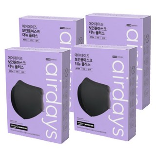 airdays Color fit鳥嘴型立體口罩 KF94 L 黑色 4盒 成人防護口罩, 10片