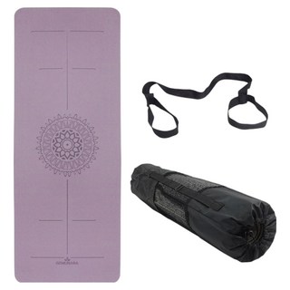 GOMUNARA 瑜伽墊 + 提帶 + 收納袋, 183 x 61 x 0.8cm, Lilac Purple, 1個