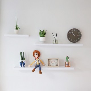 WOOD REPUBLIC 牆壁收納架 800 x 170 x 30mm 單層壁掛層架 簡約風格 多功能收納, 白色, 1個