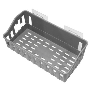 樂居家 免釘壁貼式置物架, 1個, 灰色