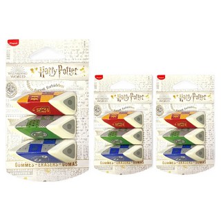 Maped 哈利波特三角握把橡皮擦3入組, 葛來分多, 史萊哲林, 雷文克勞, 3套