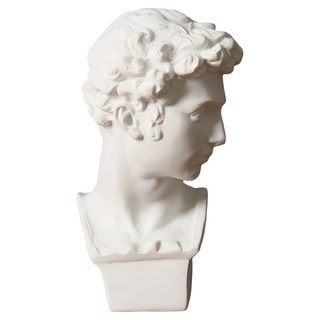 Rositerra 素描迷你石膏像 室內裝飾品 咖啡廳 白色 Half Back