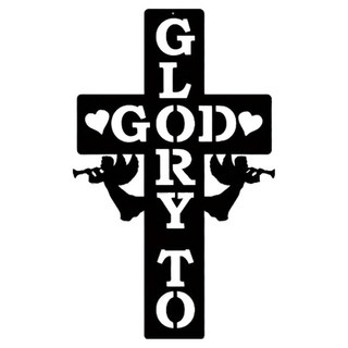 Cashy Rich 十字架壁飾 金屬藝術 喬遷禮物 25 x 40 cm TD115, 1個, 混合色