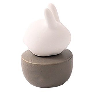 上手家居 動物造型陶瓷精油擴香石/擴香器/香氛石/居家香氛, 雪兔 山茶花