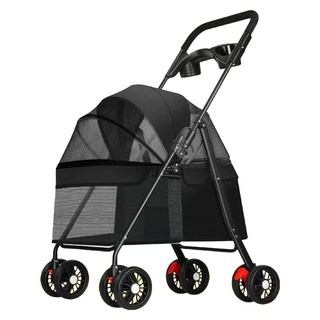 加大座艙 可分離式寵物推車, 1台, 黑色