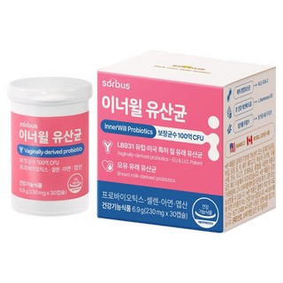 sorbus 100億 CFU 이너윌 陰道來源益生菌 30顆膠囊, 6.9g, 1個