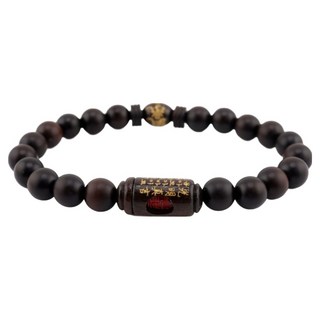 반야심 벽조목 광명진언 3 부적 한줄 염주팔찌 17.5cm, 금분, 1개