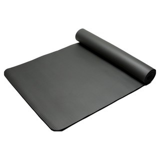 엘쏘 스트랩 포함 넓은 폭 논슬립 홈트 필라테스 운동 요가 매트, 블랙, 1개