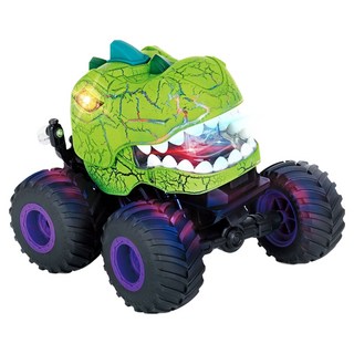 연기뿜는 티라노 360도 스턴트카 몬스터트럭 RC카, 그린, 1개