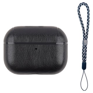 앨리스홈 에어팟 프로 2 이어폰 케이스 + 손목걸이 줄 세트, 블랙, 1세트