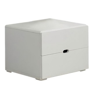 JD FURNITURE Romi 抽屜式床頭櫃 雙層收納 臥室床邊櫃 400 x 320 x 305mm, 1個, 白色