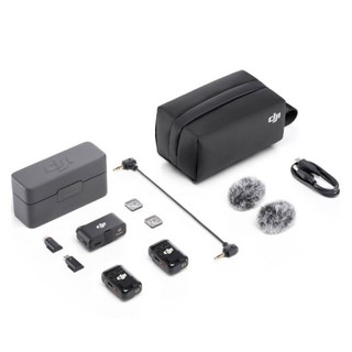 DJI 大疆創新 MIC 2 二代無線麥克風 兩發一收 含充電盒 公司貨, 黑色