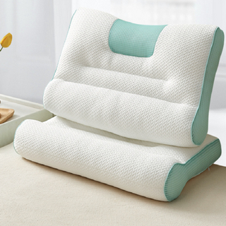 HONDONI 日式反牽引枕 記憶護頸紓壓 側睡止鼾枕, 74 x 48cm, 湖水綠, 1個