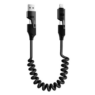 YORI CAR 優里 刀鋒彈簧四合一線, 黑色, 150cm, 1條