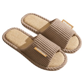SUNORO 亞麻室內拖鞋 咖啡色, 26cm, 1雙