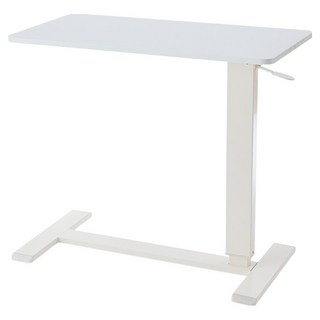 樂嫚妮 無段式升降氣壓可摺疊收納邊桌, 白色