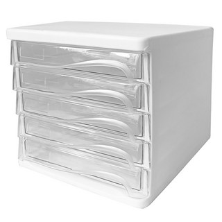 uncle kim 水晶文件櫃 5層 338 x 265 x 250mm 辦公室收納好幫手, 1個, 白色