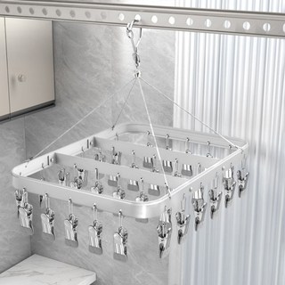 Couselect 鋁合金多夾曬衣夾 30夾 防滑防風晾衣架/襪子夾/內衣褲夾/晾衣夾, 太空銀, 1個