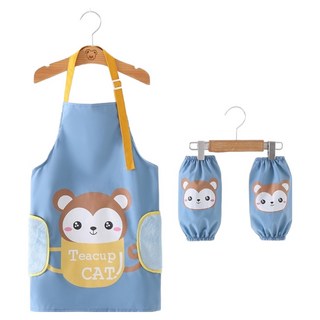 생활의지혜 아동용 미술 학원 방수 앞치마 가운, 원숭이 스카이