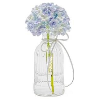 FLORAL M 人造花 京都夏日花手鞠繡球仿真花 + 花器, 藍色, 1組