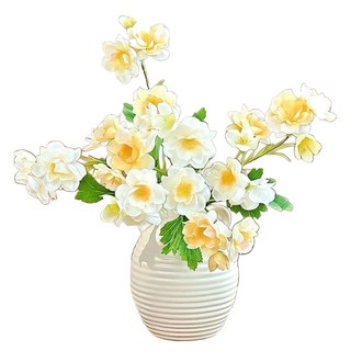 FLORAL M 巴洛克風義式洋牡丹仿真花禮, 1件, 黃色