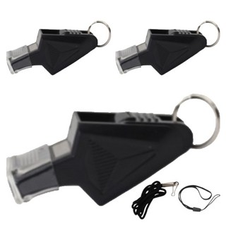 호신용 스포츠 심판 호루라기, 3개, 블랙, 블랙, 블랙