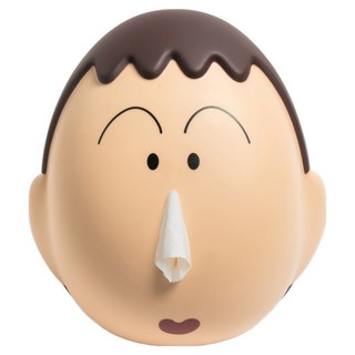 pokamori 蠟筆小新 阿呆鼻涕公仔 壁掛式衛生紙盒, 1個, 混合色