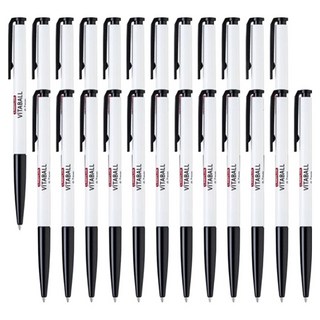 Lineplus Vitaball 原子筆 黑色筆芯 0.7mm, 24支, 白色