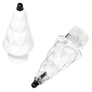 GENIBEE 沙沙書寫感 黑碳筆尖 HB鉛筆質感 Apple Pencil相容筆尖 2件組, 白色, 透明, 1套