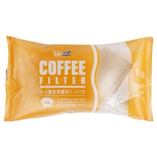 누보 홈브루 커피필터 브라운 3~4인용, 100개입, 1개