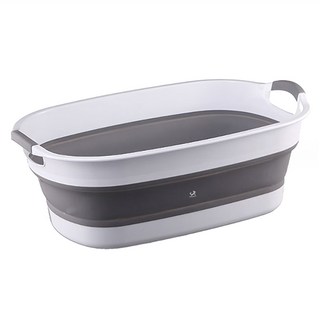 DING DONG PET 寵物環繞柔軟可折疊浴缸 S 灰色 小型犬適用 可折疊收納, 1個