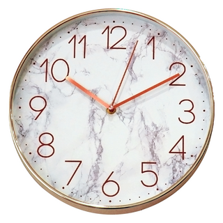 STYLE_G 時代家居 北歐時尚靜音掃描時鐘, 時尚大理石白