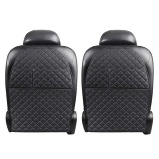 GMZ MOTORS 腳墊口袋型汽車座椅套 駕駛座椅 + 乘客座椅, 黑色, 2個