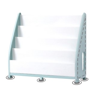 Yeya 也雅 萌想樂園兒童繪本童書分類收納架書架 DIY, 藍配白, 4層