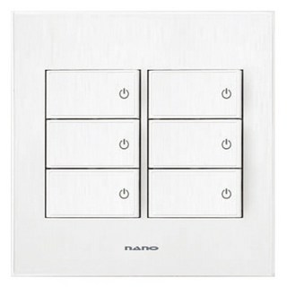 nano 電氣 Art2 SIMPLE 中6孔開關 室內裝潢壓克力配線裝置 白色, 1個