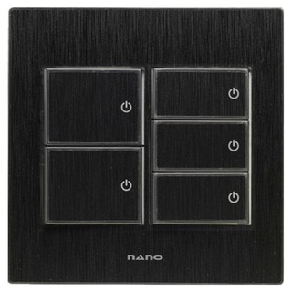 nano 電氣 Art2 SIMPLE 中5開關 室內裝潢壓克力配線裝置 全黑, 1個