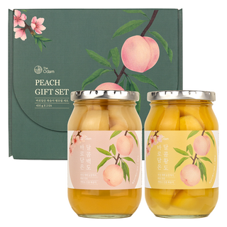 더오담 바로담은 복숭아 병조림 2종 세트, 1세트, 450g