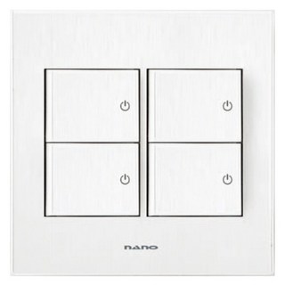 nano 電氣 Art2 SIMPLE 中4開關 室內裝潢壓克力配線裝置 白色, 1個